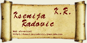 Ksenija Radović vizit kartica